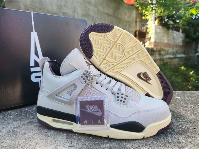 Men's Hot Sale Running weapon Air Jordan 4 White/Purple Shoes 0209